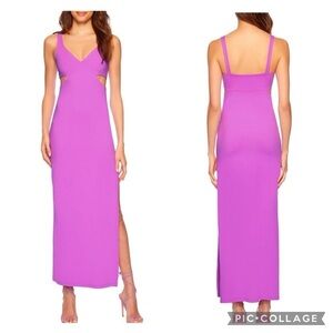 🎀 NWT Susana Monaco extra large pink purple cut out maxi dress with slit